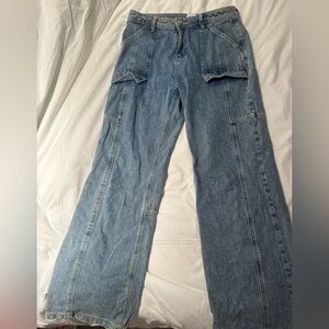 Princess Polly Blue Wide-Leg Jeans